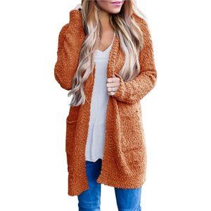 Women's Long Sleeve Soft Chunky Knit Sweater Open Front‎ Cardigans Outwear Coat
